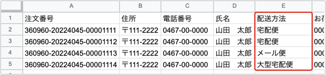 Google スプレッドシートサンプル8